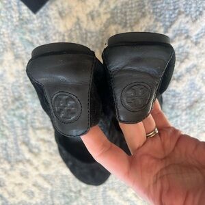Tory Burch Black Suede Ballet Flats